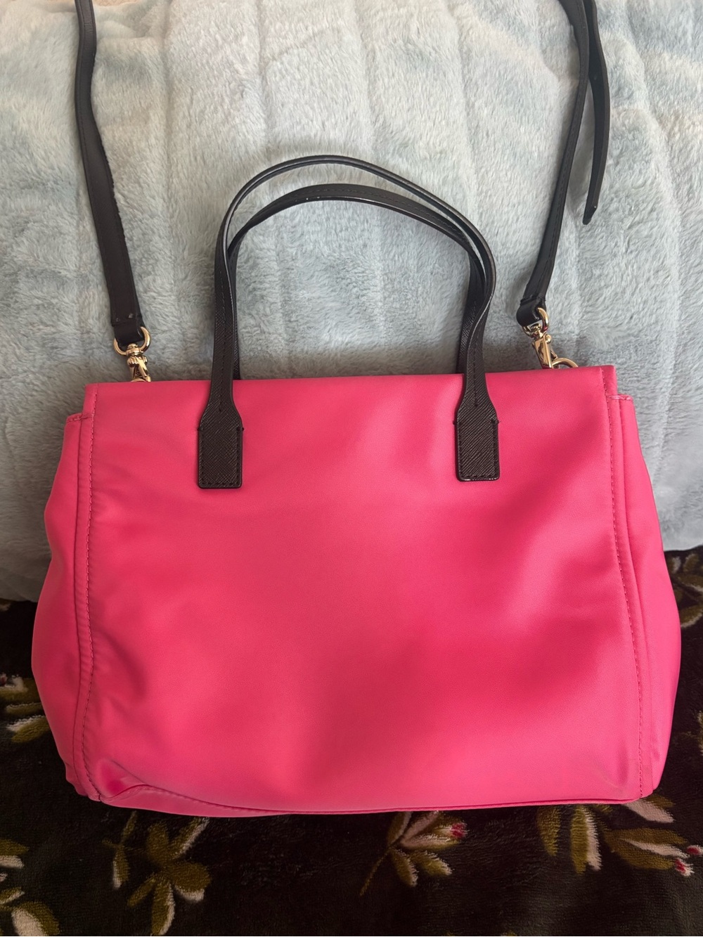 kate spade Hot Pink Nylon Tote with Black Handles - Picture 2 of 5